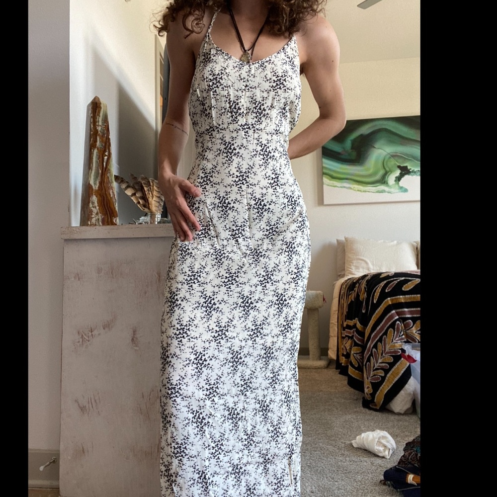 white pattern dress